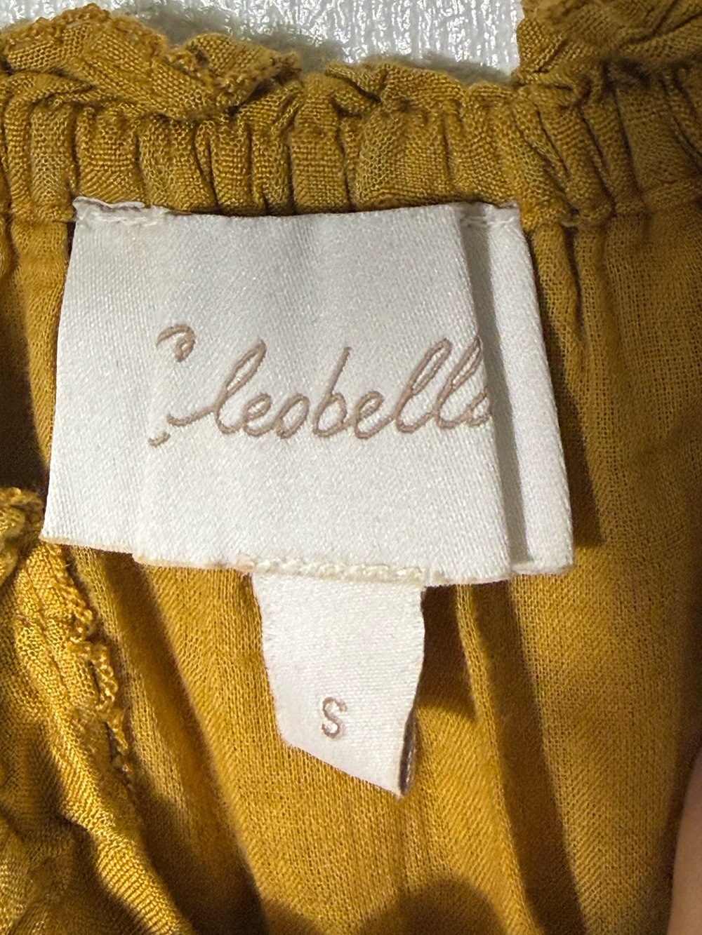 Cleobella A-Line Dress Mustard Ruffle Strap Square Neck Mini Dress S - Picture 6 of 10